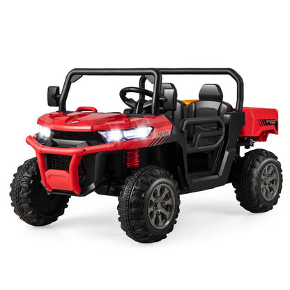 12V Electric Kids Ride-On 2-Seater Dump Truck-Red