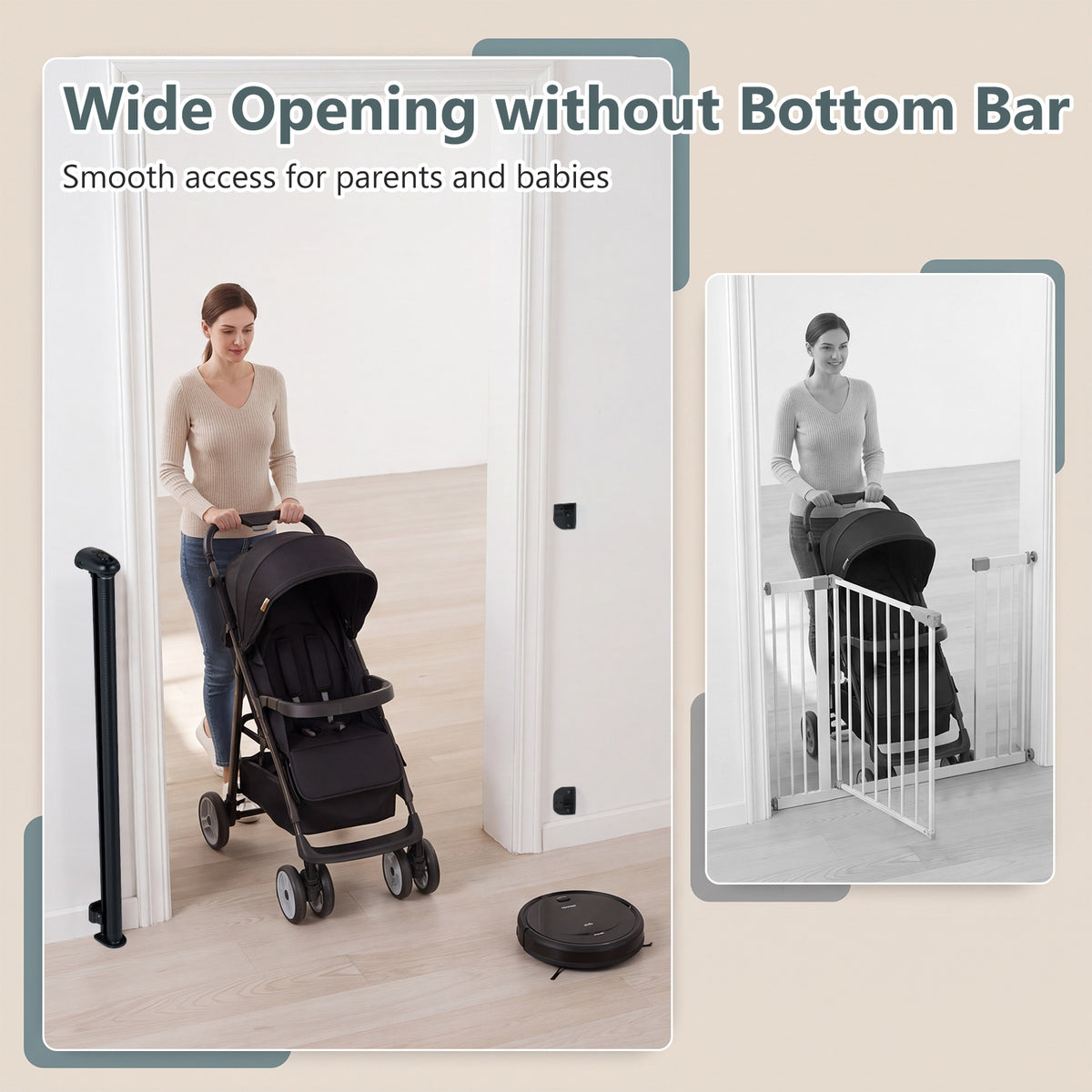 Retractable Safety Barrier up to 140 with Double Locking for Babies and Dogs-Black