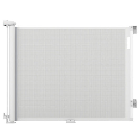 Retractable Safety Barrier up to 180 cm with Double Locking for Babies and Dogs-White