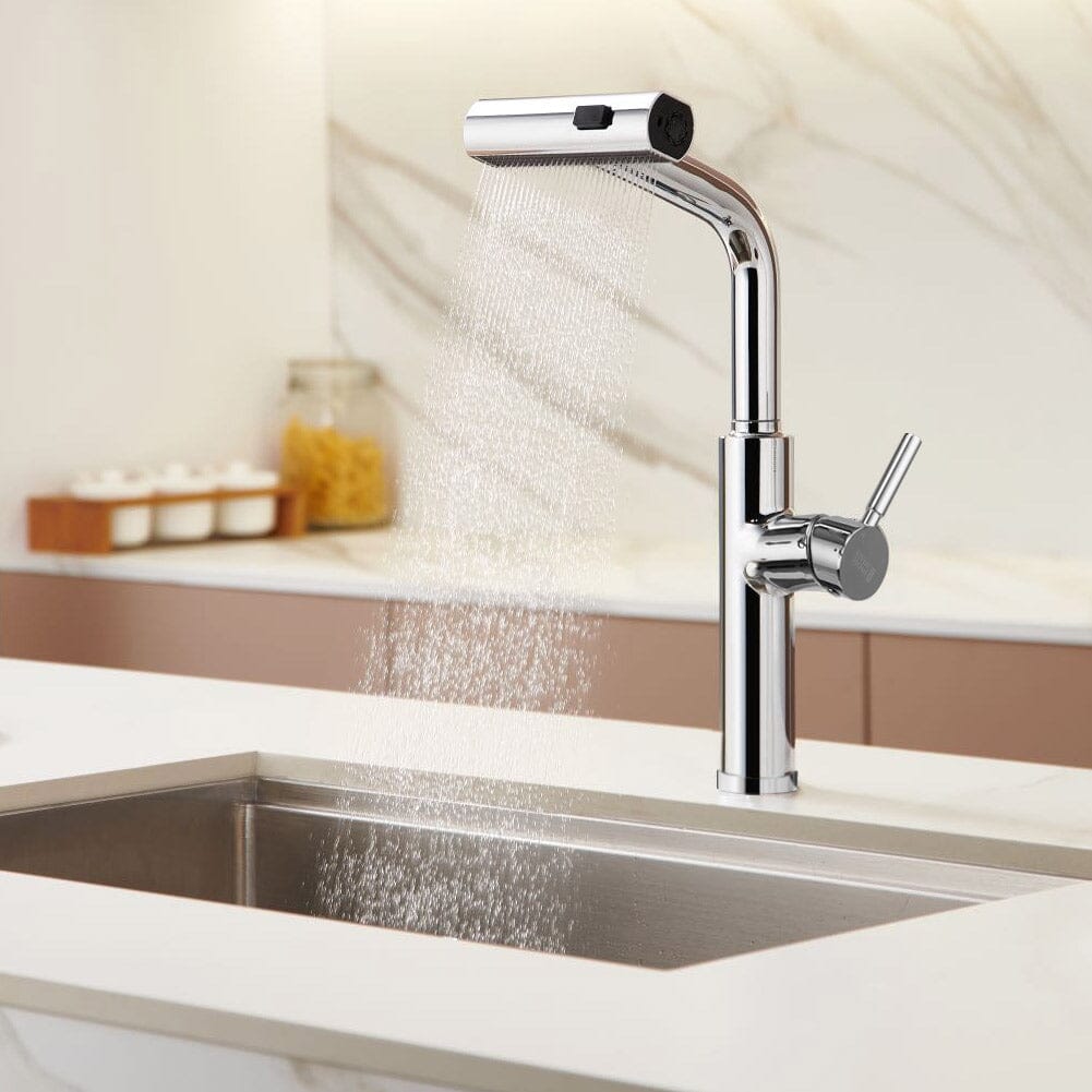 Retractable Pulldown Kitchen Mixer Faucet 2 Function Spout Faucets