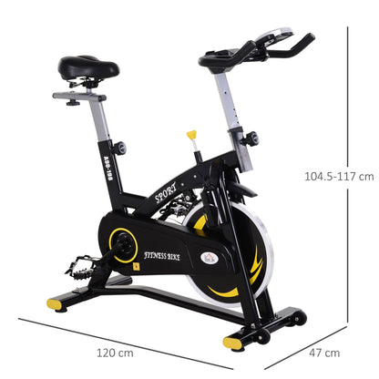 HOMCOM Steel Flywheel Belt Drive Exercise Bike Black/Yellow