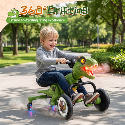 Ride on Toy for Boys and Girls 3-8 with 360° Spin Mode and Lighted Universal Wheels-Green