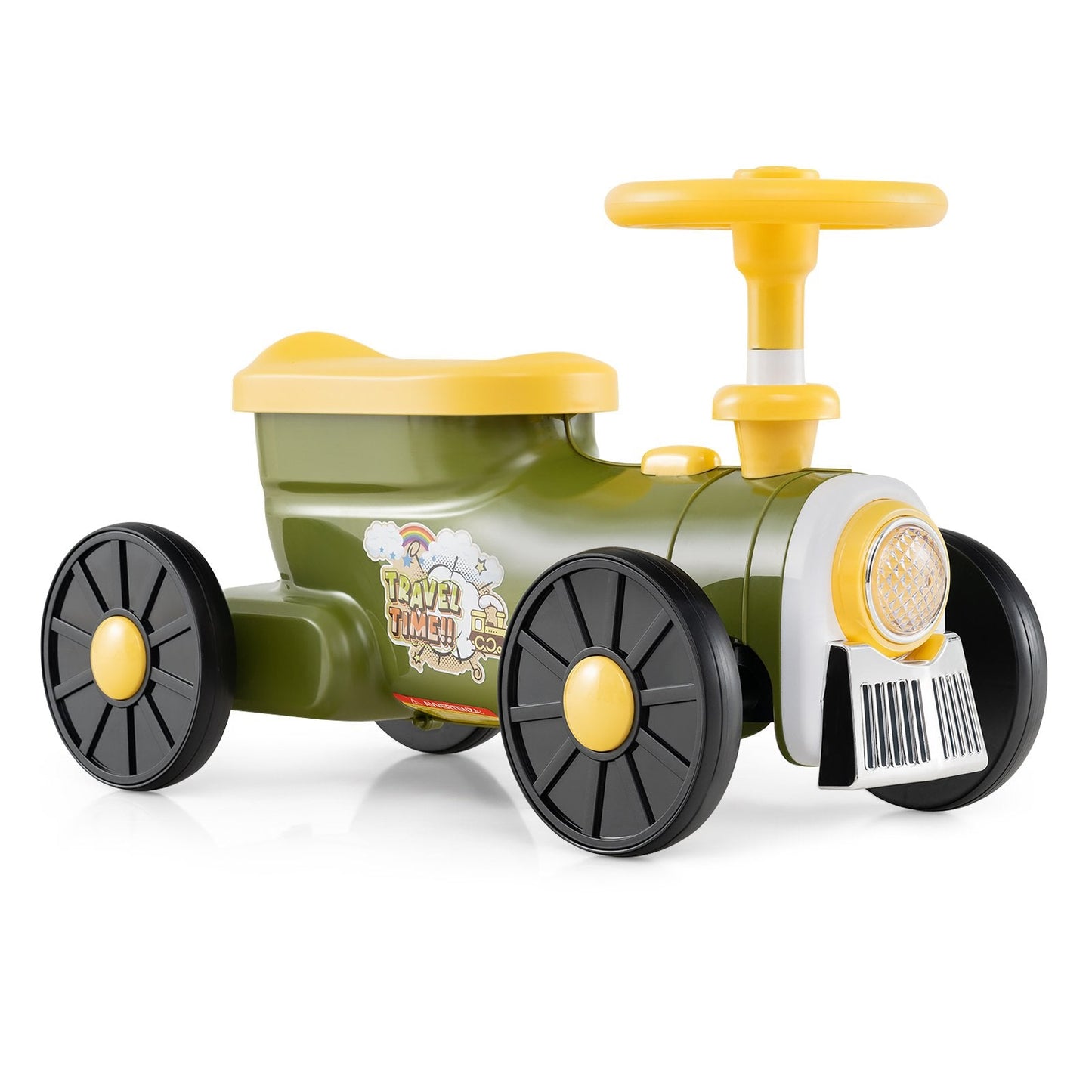 Ride on Push Car Train with Sound Button and Storage Compartment-Green