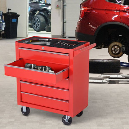 5 Drawers Roller Tool Cabinet - Red