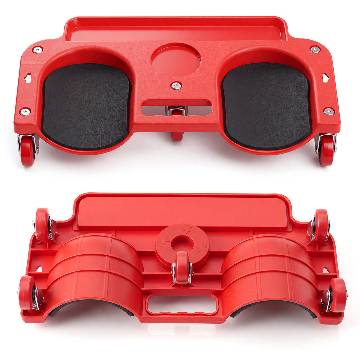 Rolling Knee Creeper with 360° Swivel Casters-Red
