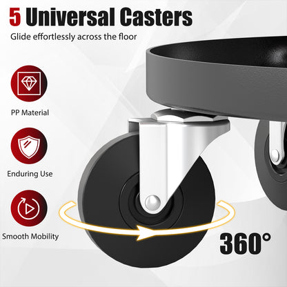 Rolling Mechanic Stool with Wheels and 42-56 cm Adjustable Seat-Red