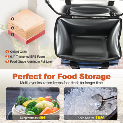 50-Can Large Rolling Cooler with Adjustable Handle and Bottom Plate-Dark Blue