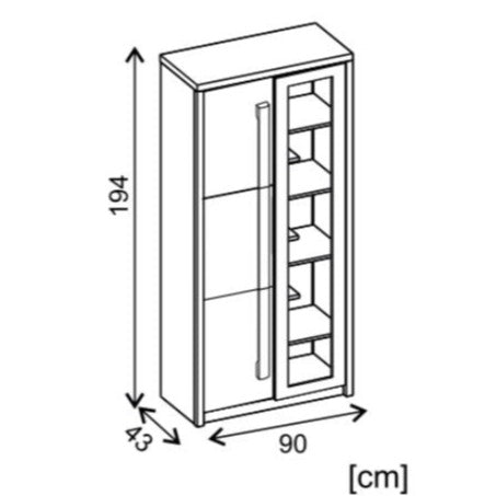 Roma ROM2 Tall Display Cabinet 90cm