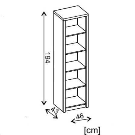 Roma ROM11 Bookcase 45cm