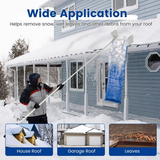 Roof Rake Snow Removal Aluminum Snow Roof Rake with 624 Max Length