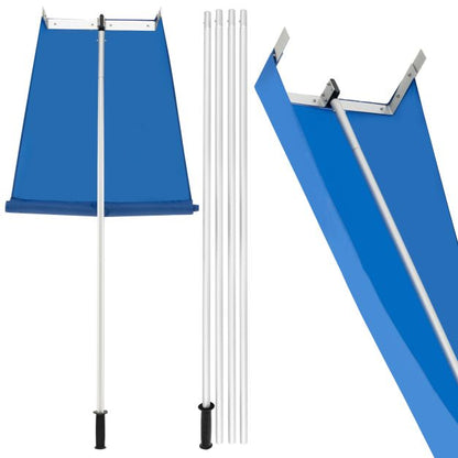 Snow Roof Rake with 4 Section Pole Wheels and Anti-slip Handle