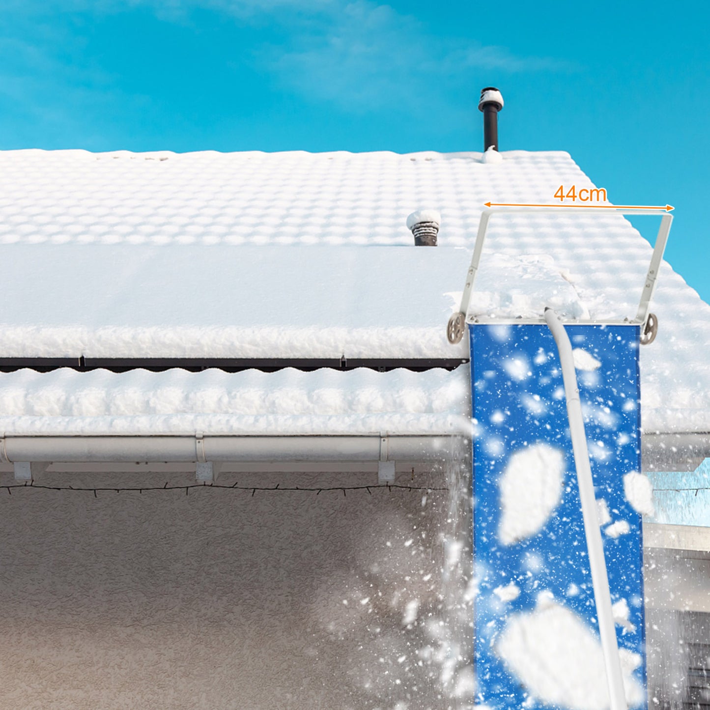 Snow Roof Rake with 5 Section Pole and Anti-slip Handle