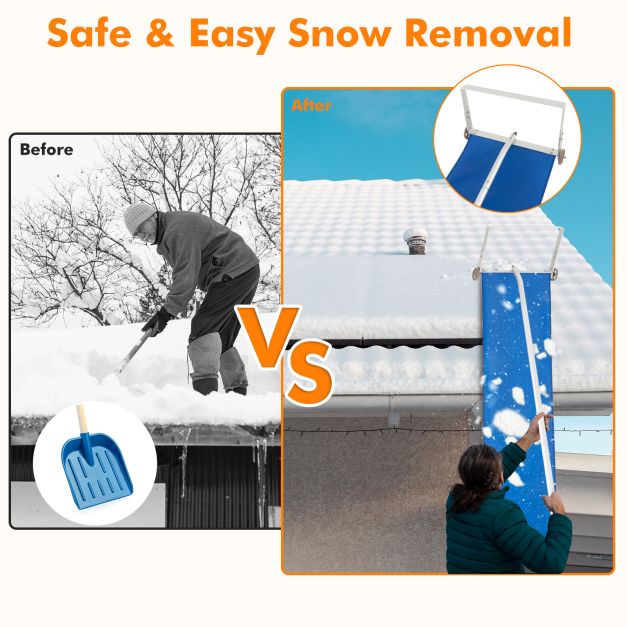Snow Roof Rake with 5 Section Pole and Anti-slip Handle