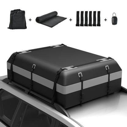600L Waterproof Rooftop Cargo Carrier Bag Luggage Lock-Grey