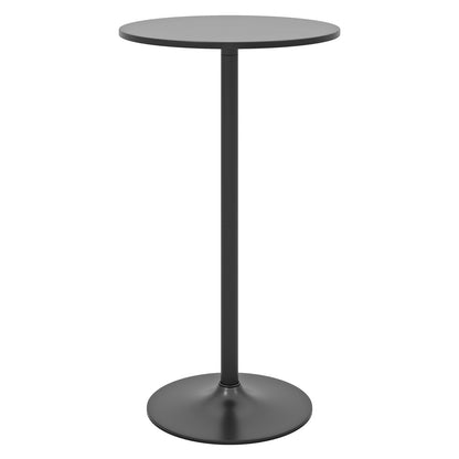 Round Bar Table with Adjustable Height and Metal Base Set of 1-Black