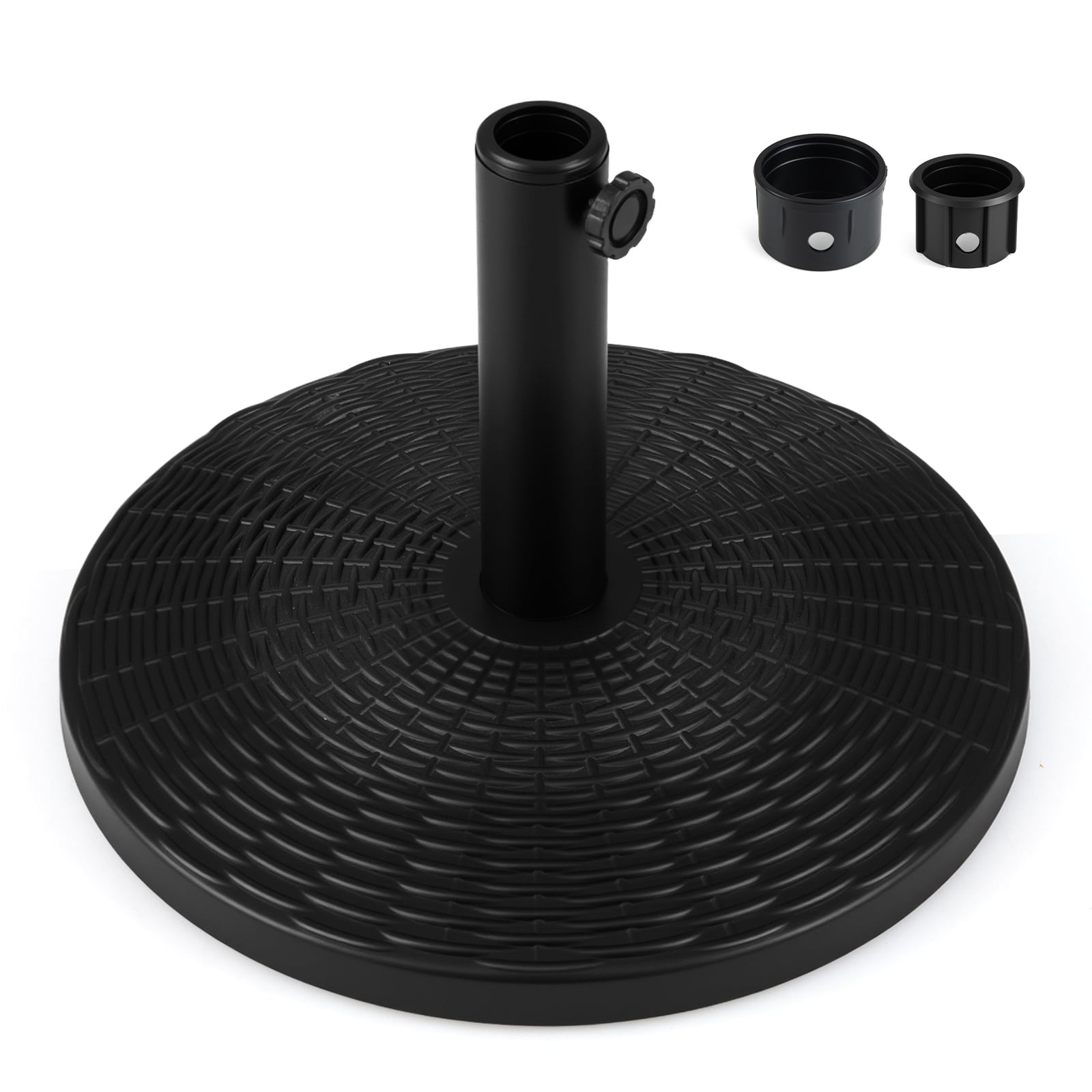 Round Patio Umbrella Base with Adjustable Knob for Yard