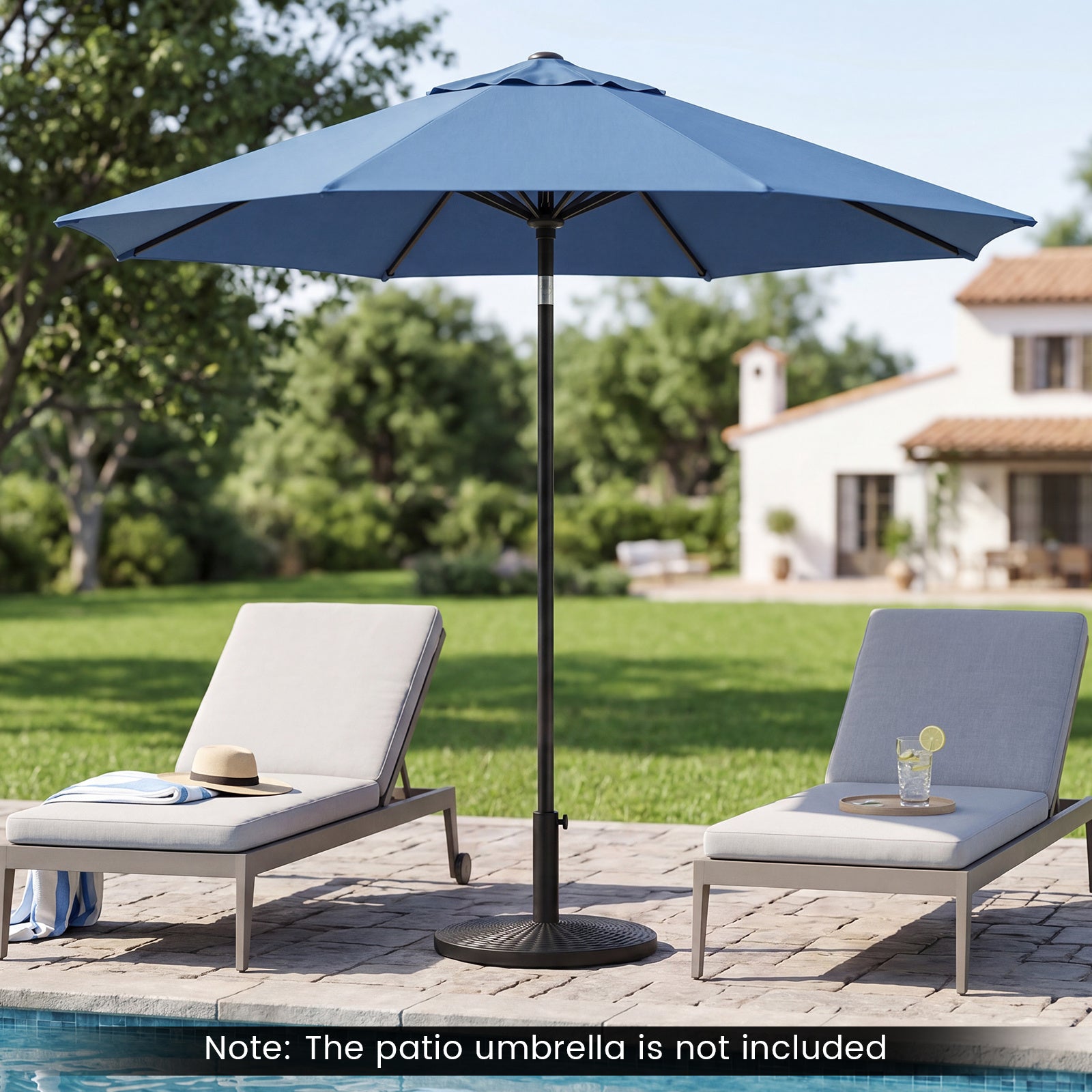 Round Patio Umbrella Base with Adjustable Knob for Yard