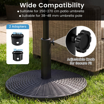 Round Patio Umbrella Base with Adjustable Knob for Yard