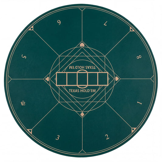 Round Poker Mat for Texas Hold'em 40 Inches Portable Anti-Slip Rubber Base Table Layout-Green