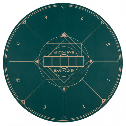 Round Poker Mat for Texas Hold'em 47” Portable Anti-Slip Rubber Base Table Layout-Green