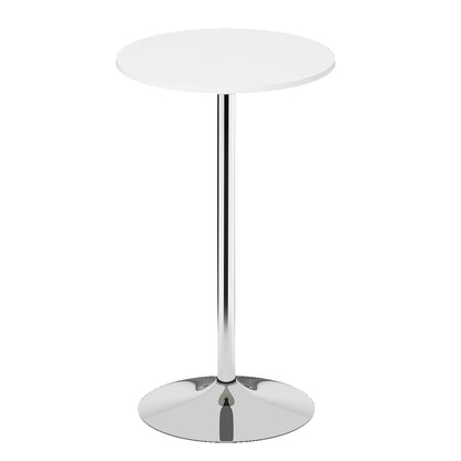 Round Bar Table with Silver Leg and Base for Home Bar-White