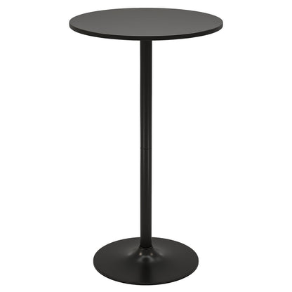 Round Bar Table with Adjustable Height and Metal Base Set of 2-Black