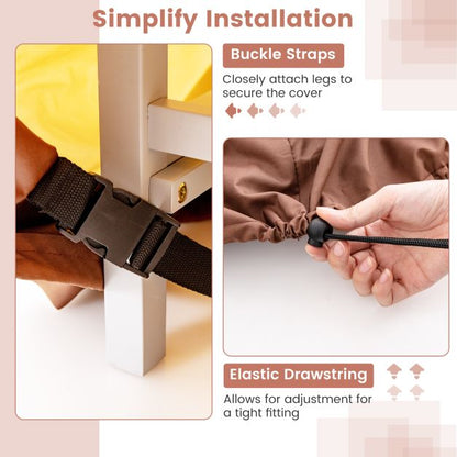 158/181/213 CM Round Patio Furniture Cover-Beige-S