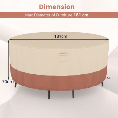 158/181/213 CM Round Patio Furniture Cover-Beige-M