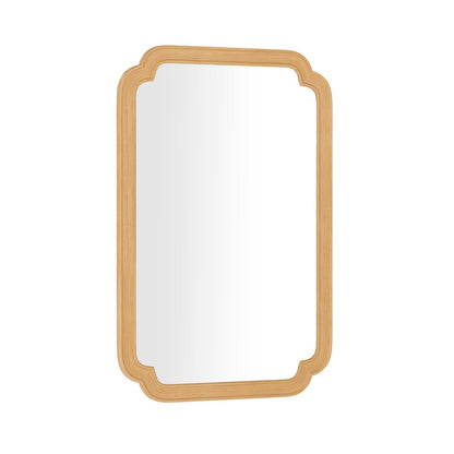 Rounded Corner Arch Wall Mirror for Bathroom Living Room-Natural