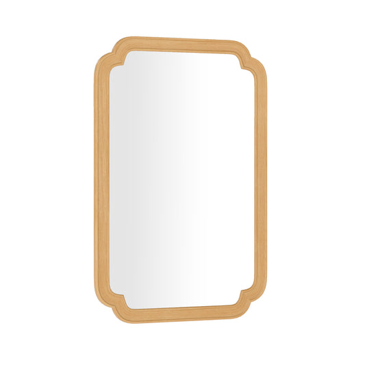 Rounded Corner Arch Wall Mirror for Bathroom Living Room-Natural