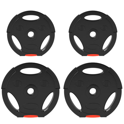 SPORTNOW Olympic Weight Plates Set, with Two 10kg and Two 5kg weights, Black