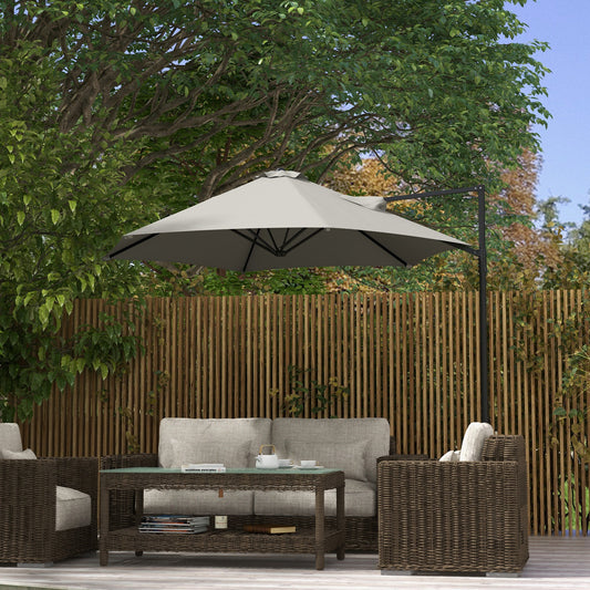 Outsunny 2,5 m obrotowy parasol wspornikowy - jasnoszary