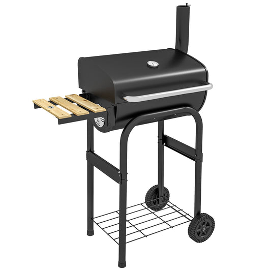 Grill węglowy Outsunny z termometrem, półkami i kółkami