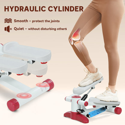 SPORTNOW Mini Stepper, Kompaktowy Stepper do ćwiczeń w domu z monitorem LCD i pedałami antypoślizgowymi, Szary