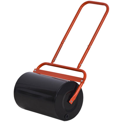 Outsunny Combination Push/Tow Lawn Roller Filled with 38L Sand (62kg) or Water, Perfect for the Garden, Backyard Φ32 x 50cm Roller