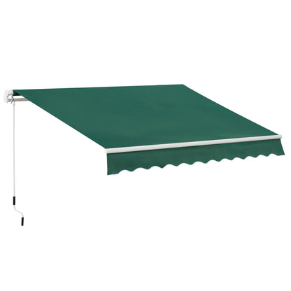 Outsunny Awning Canopy Manual Retractable Porch Sun Shade Shelter 3 x 2m Green