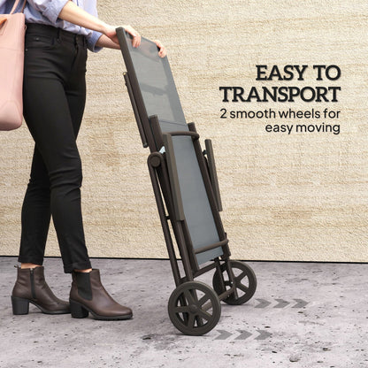 Outsunny Five-Position Reclining Sun Lounger - Grey