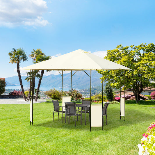 Outsunny 3 x 3 metry Patio Garden Metal Gazebo Marquee Stalowa rama z baldachimem Markiza Namiot Wodoodporny Kremowy