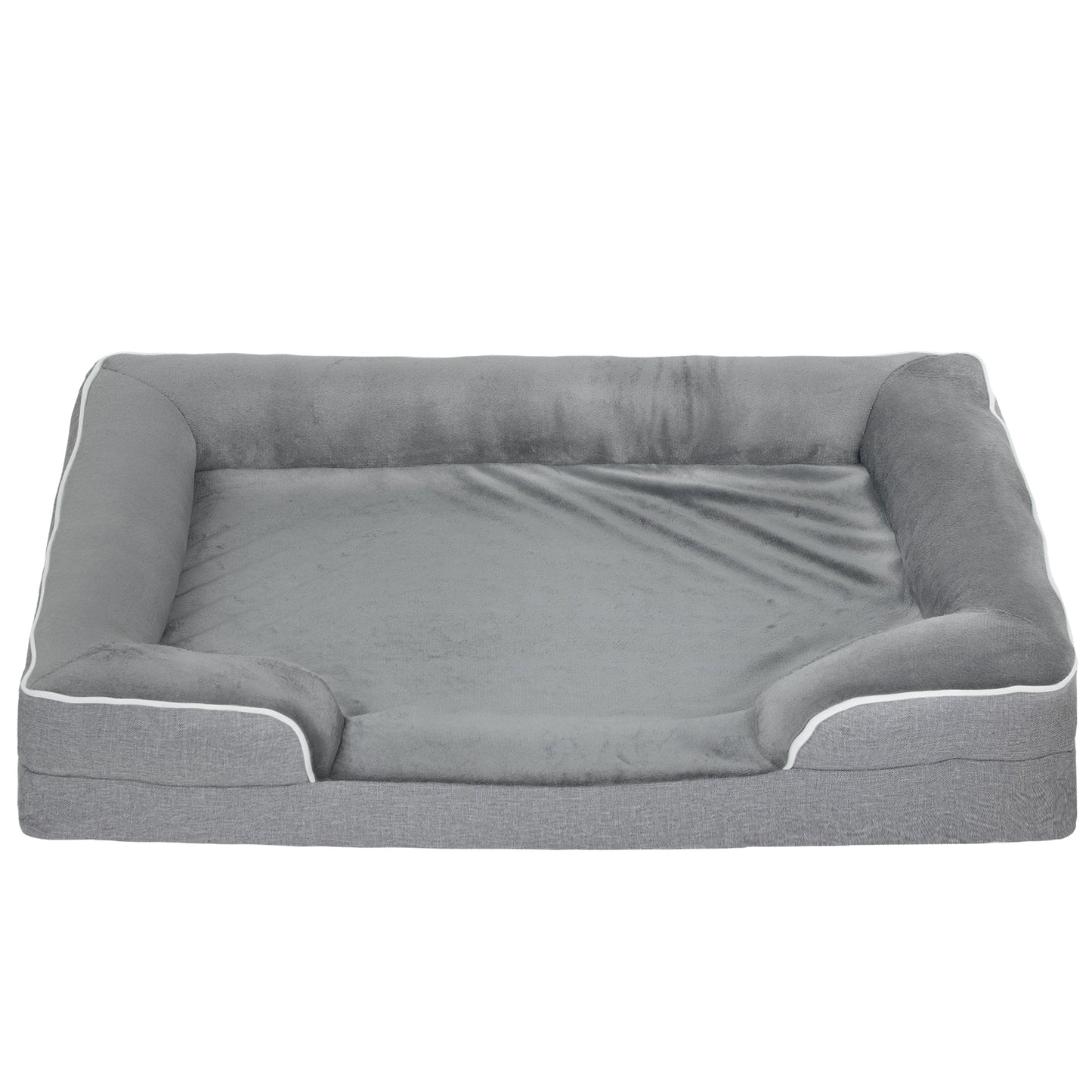 PawHut Dog Sofa Bed, Washable Pet Bed with Removable Cover and Non-Slip Bottom for Cats, Small and Medium Dogs, Grey
