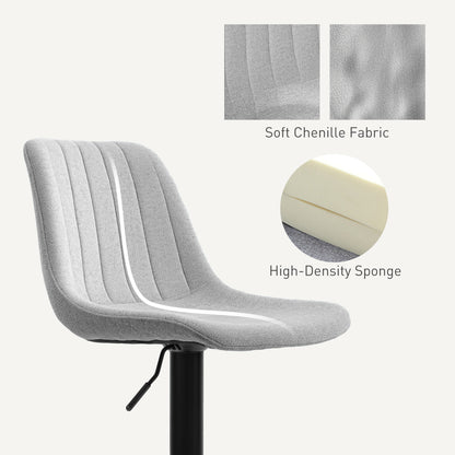 Zestaw dwóch krzesełek kąpielowych HOMCOM Chenille-Feel - szary