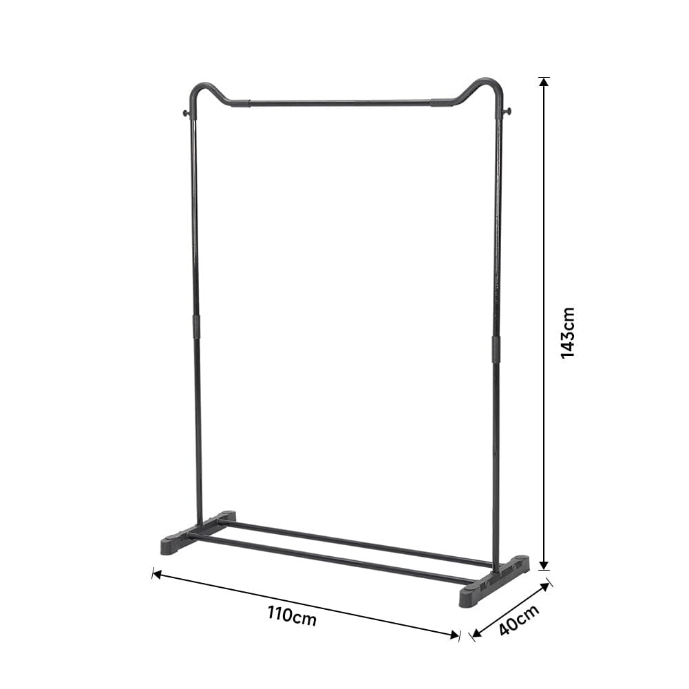 Freestanding Black Metal Garment Rack