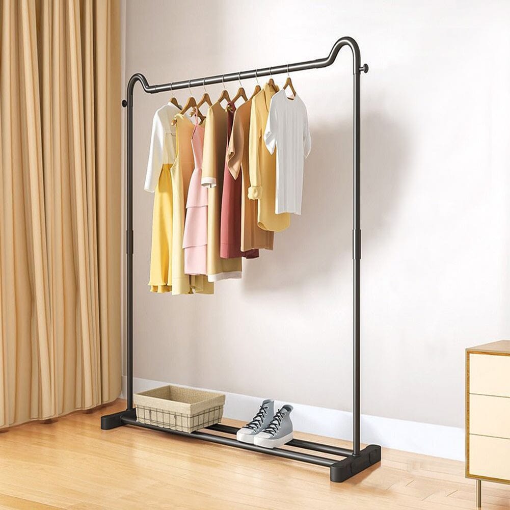 Freestanding Black Metal Garment Rack