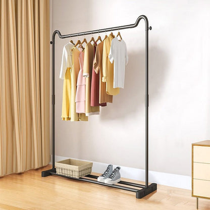 Freestanding Black Metal Garment Rack