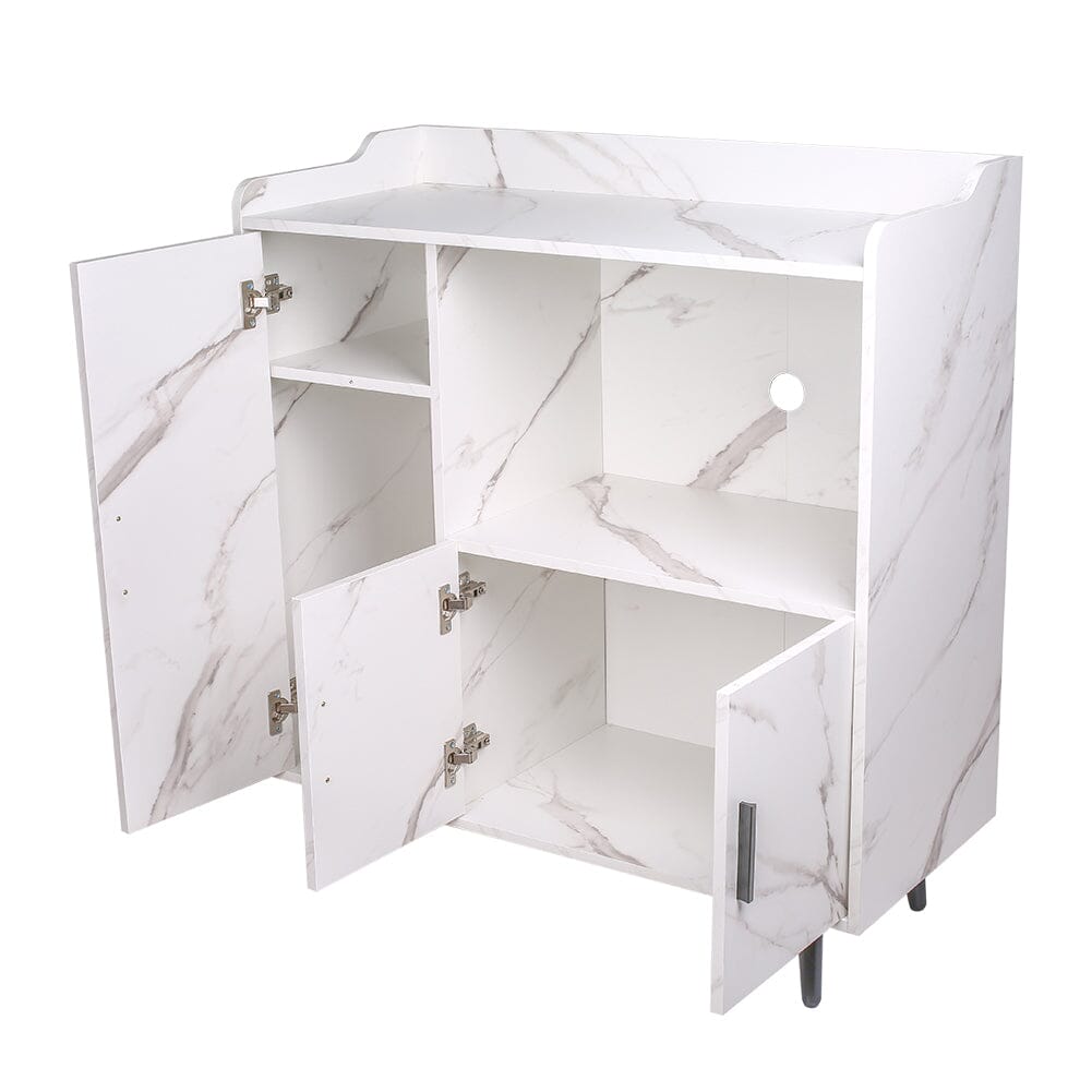 90cm W Contemporary White/Grey Home Sideboard Cabinet with Storage Indoor