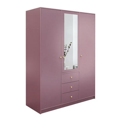 Plum Mirrored Hinged Door Wardrobe 149cm – HUDSON II D3