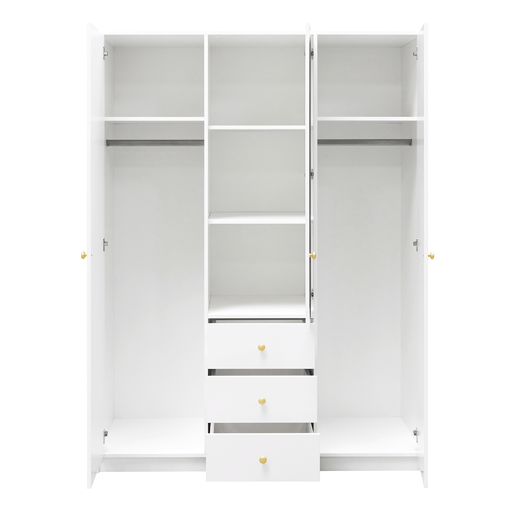 Black Mirrored Hinged Door Wardrobe 149cm – HUDSON D3