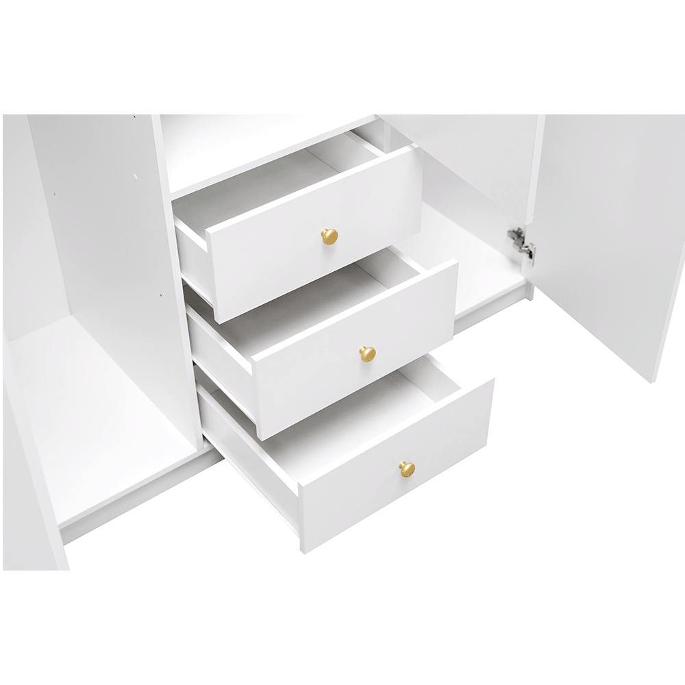 Black Mirrored Hinged Door Wardrobe 149cm – HUDSON D3