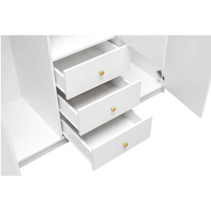 Black Mirrored Hinged Door Wardrobe 149cm – HUDSON D3