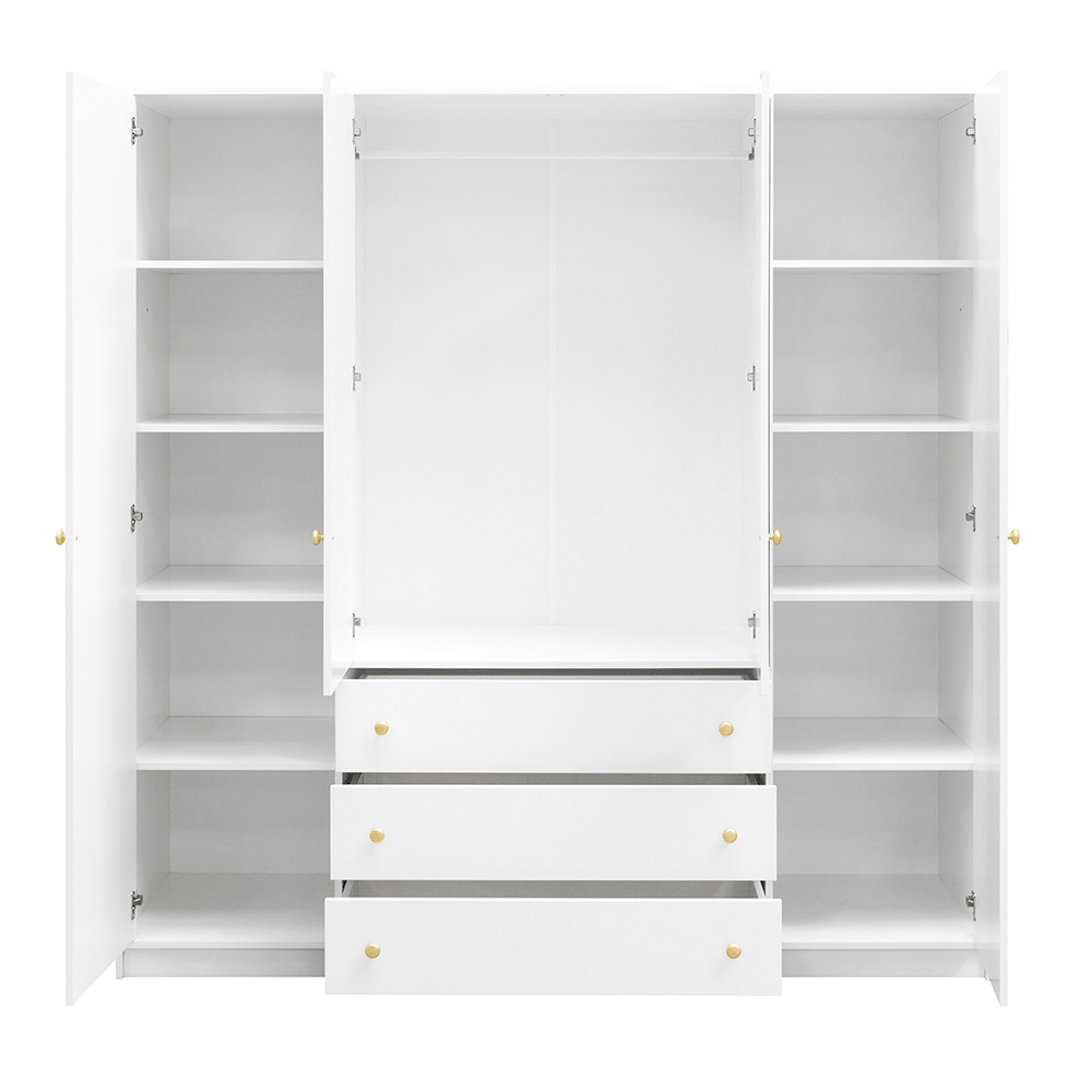 Black Mirrored Hinged Door Wardrobe 196cm – HUDSON D4
