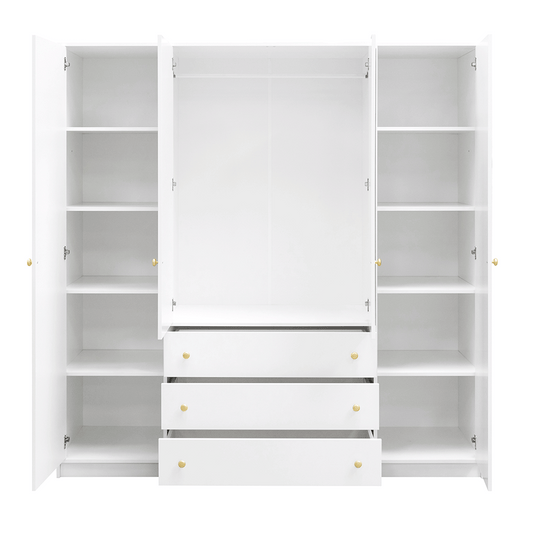 Black Mirrored Hinged Door Wardrobe 196cm – HUDSON D4